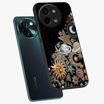 Cosmic Sparkle Dreams Glass Case displayed in angled mockup highlighting dreamy star sparkle design with celestial aesthetic.