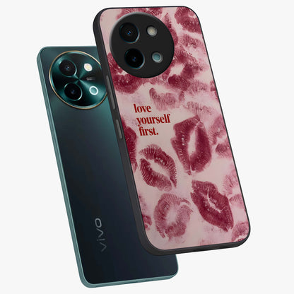 Crimson Kiss Love Glass Case displayed in angled mockup highlighting bold love inspired design with modern aesthetic style.