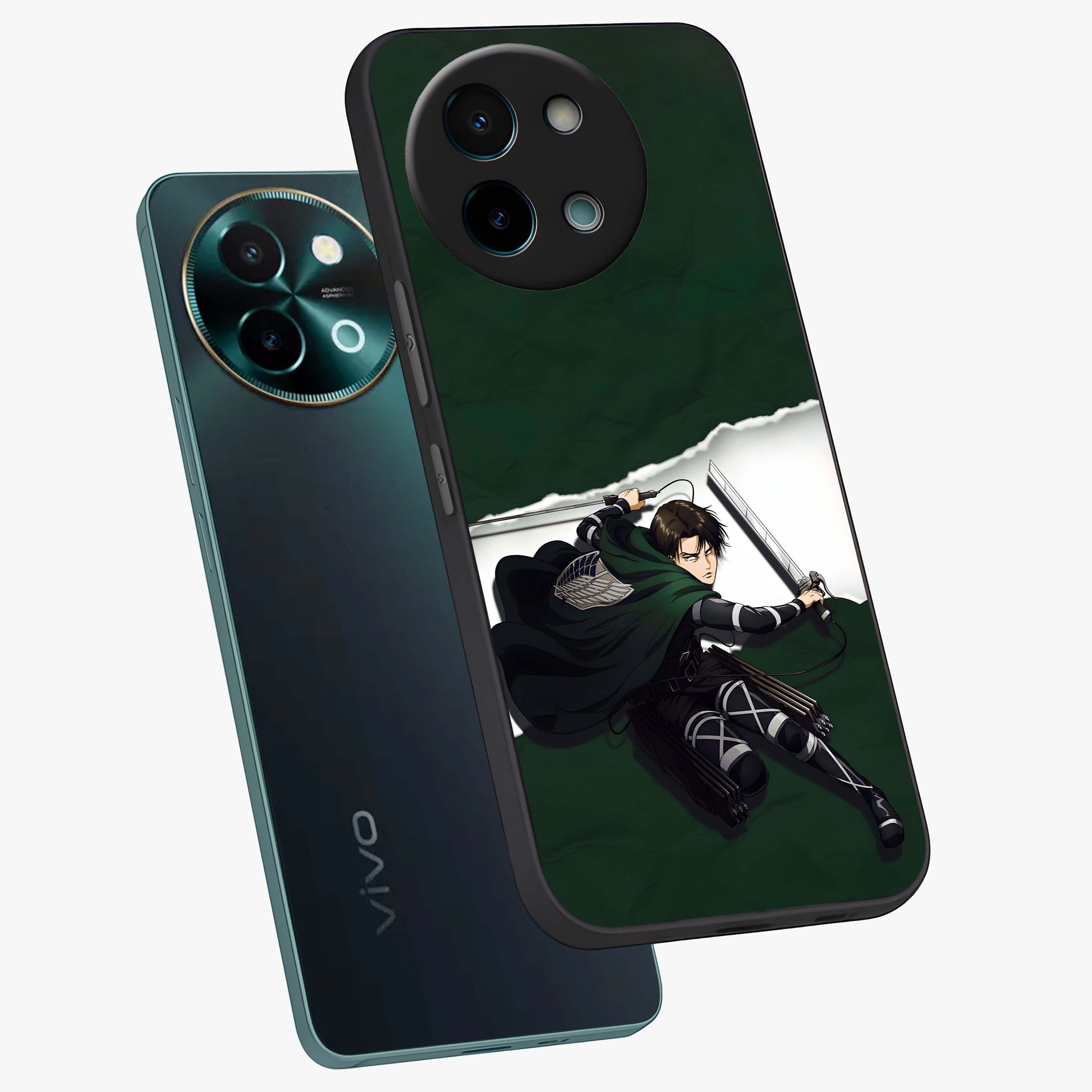 Emerald War Vanguard Glass Case displayed in angled mockup highlighting intense battle inspired design with emerald tone aesthetic.