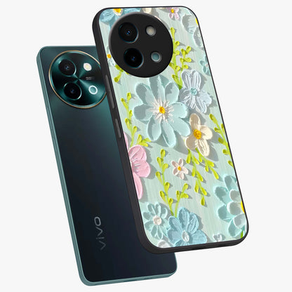 Frosted Petal Garden Glass Case displayed in angled mockup highlighting delicate flower petal design with calm garden aesthetic.
