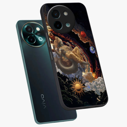 Galactic Divine God Glass Case displayed in angled mockup highlighting powerful celestial deity illustration with galactic aesthetic.