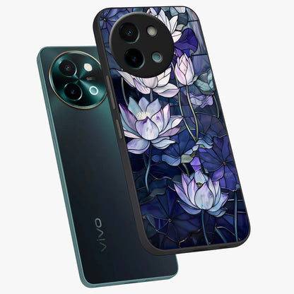 Gloss Petal Rush Glass Case displayed in angled mockup highlighting vibrant petal design with elegant floral aesthetic.