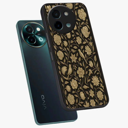 Golden Evil Eye Mandala Glass Case displayed in angled mockup highlighting protective evil eye symbol with golden mandala design.