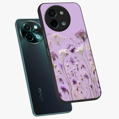 Lavender Blossom Dream Glass Case displayed in angled mockup highlighting dreamy lavender flower design with calming aesthetic style.