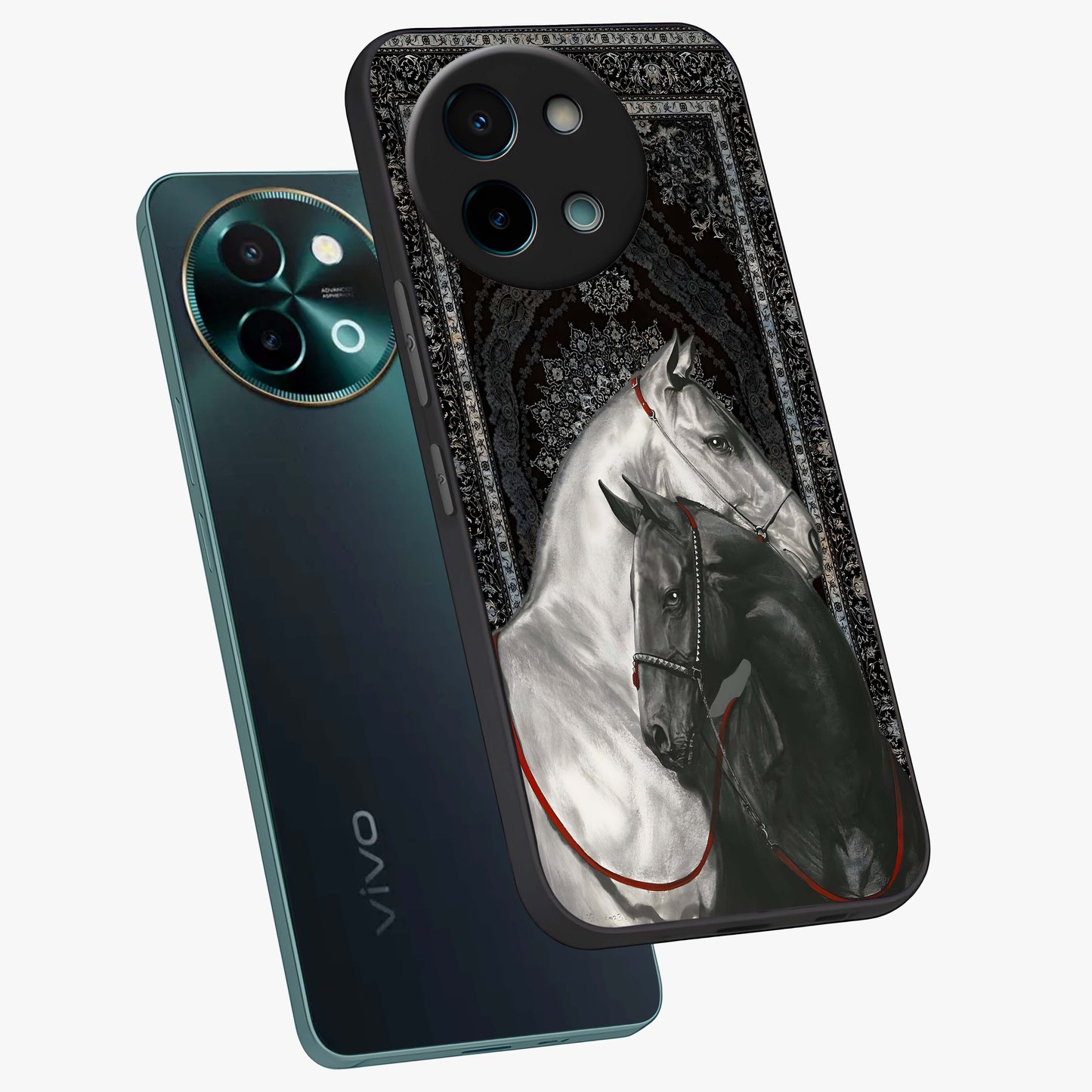 Majestic Ride Legacy Glass Case displayed in angled mockup highlighting sleek vehicle design with bold racing aesthetic.
