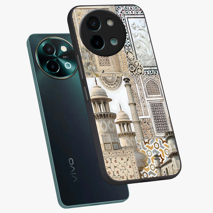 Mughal Marble Legacy Glass Case displayed in angled mockup highlighting elegant heritage marble artwork with royal aesthetic.