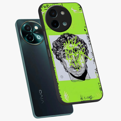 Neo Graffiti Rebellion Glass Case displayed in angled mockup highlighting urban street art design with rebellious aesthetic.