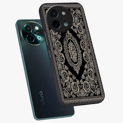 Noir Bloom Elegance Glass Case displayed in angled mockup highlighting refined flower design with stylish noir aesthetic.