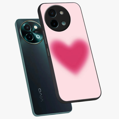 Pink Aura Heart Glass Case displayed in angled mockup highlighting vibrant pink heart design with dreamy aura aesthetic.