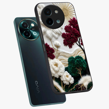 Radiant Bloom Elegance Glass Case displayed in angled mockup highlighting graceful floral design with radiant aesthetic style.
