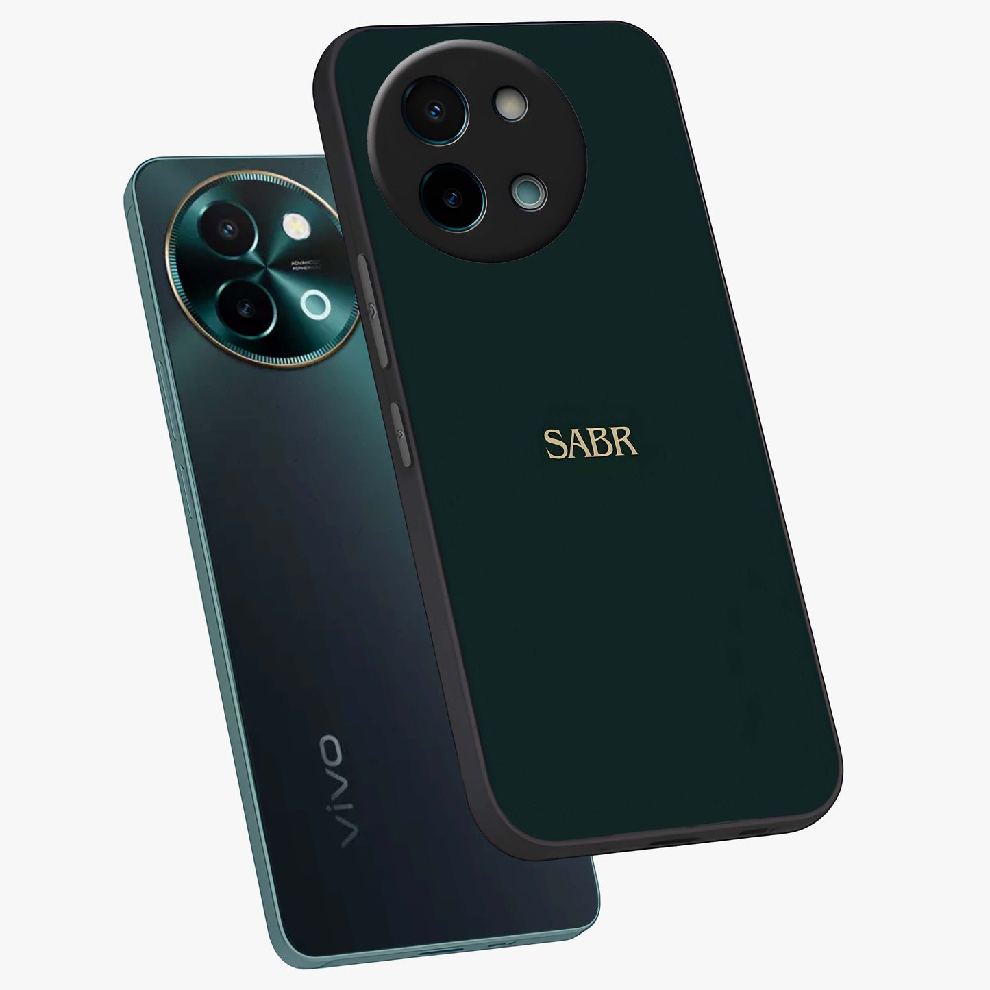 Sabr Minimal Patience Glass Case displayed in angled mockup highlighting simple inspirational design with clean aesthetic style.
