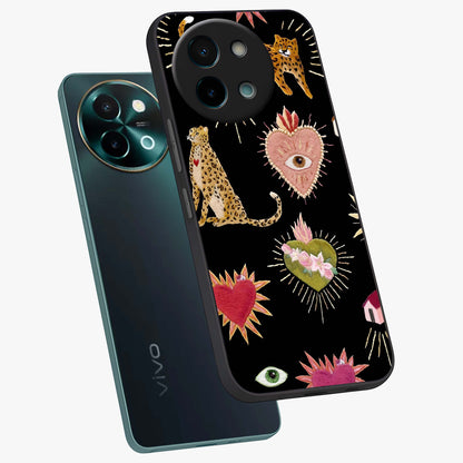 Sacred Jungle Heart Glass Case displayed in angled mockup highlighting lush tropical design with natural aesthetic style.