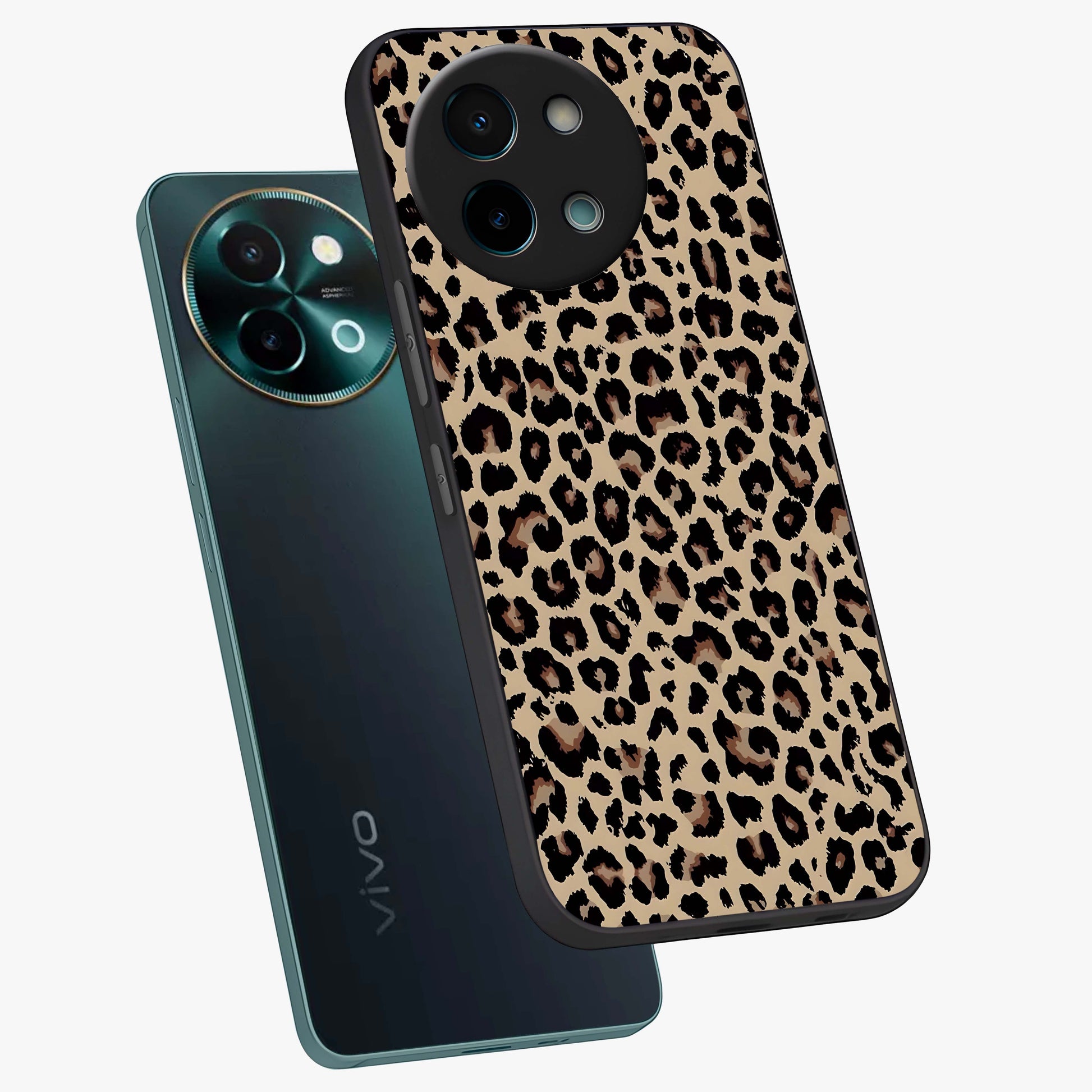 Savage Chic Pattern Glass Case displayed in angled mockup highlighting bold fashion inspired design with chic aesthetic.