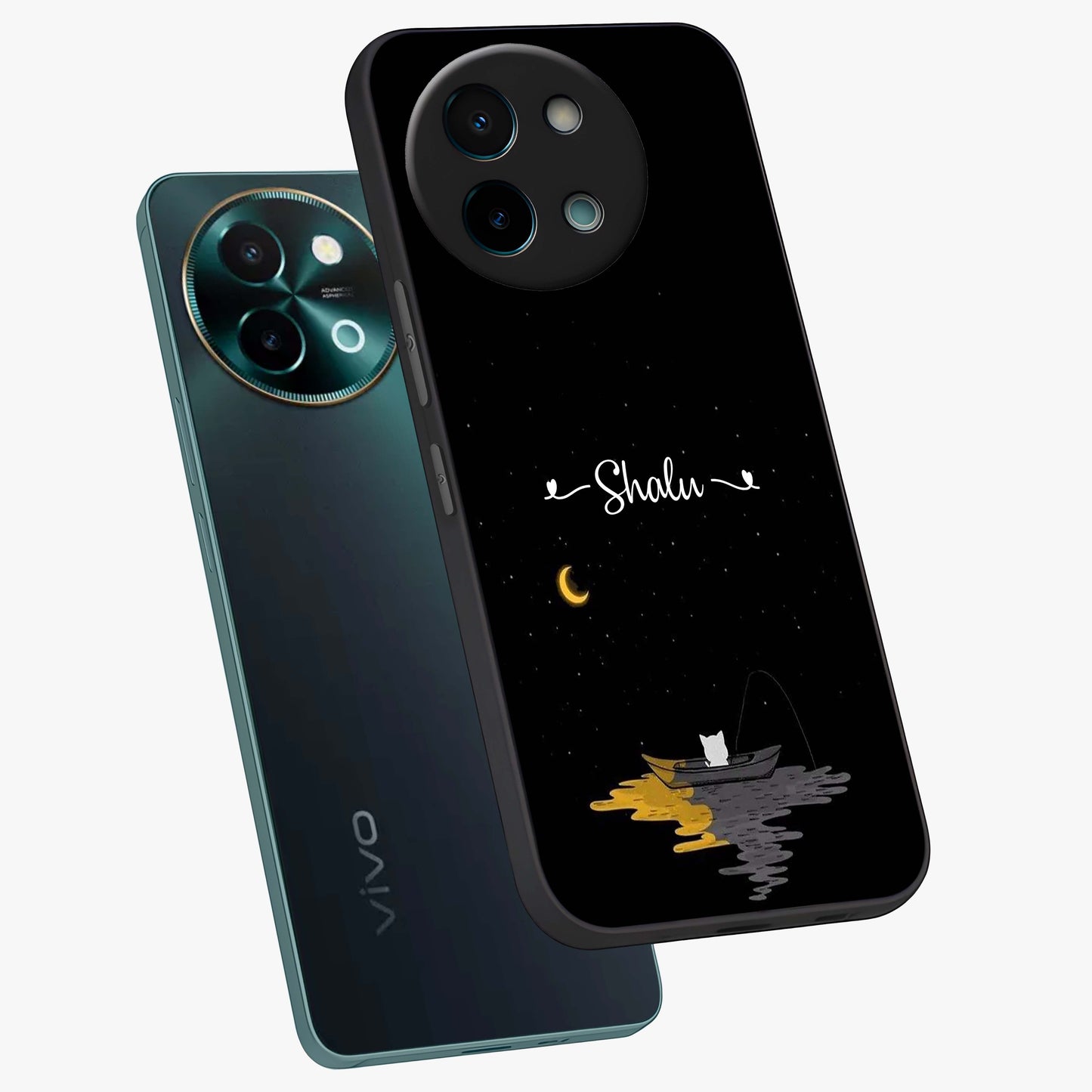 Silent Night Row Glass Case displayed in angled mockup highlighting peaceful evening design with dreamy night aesthetic.