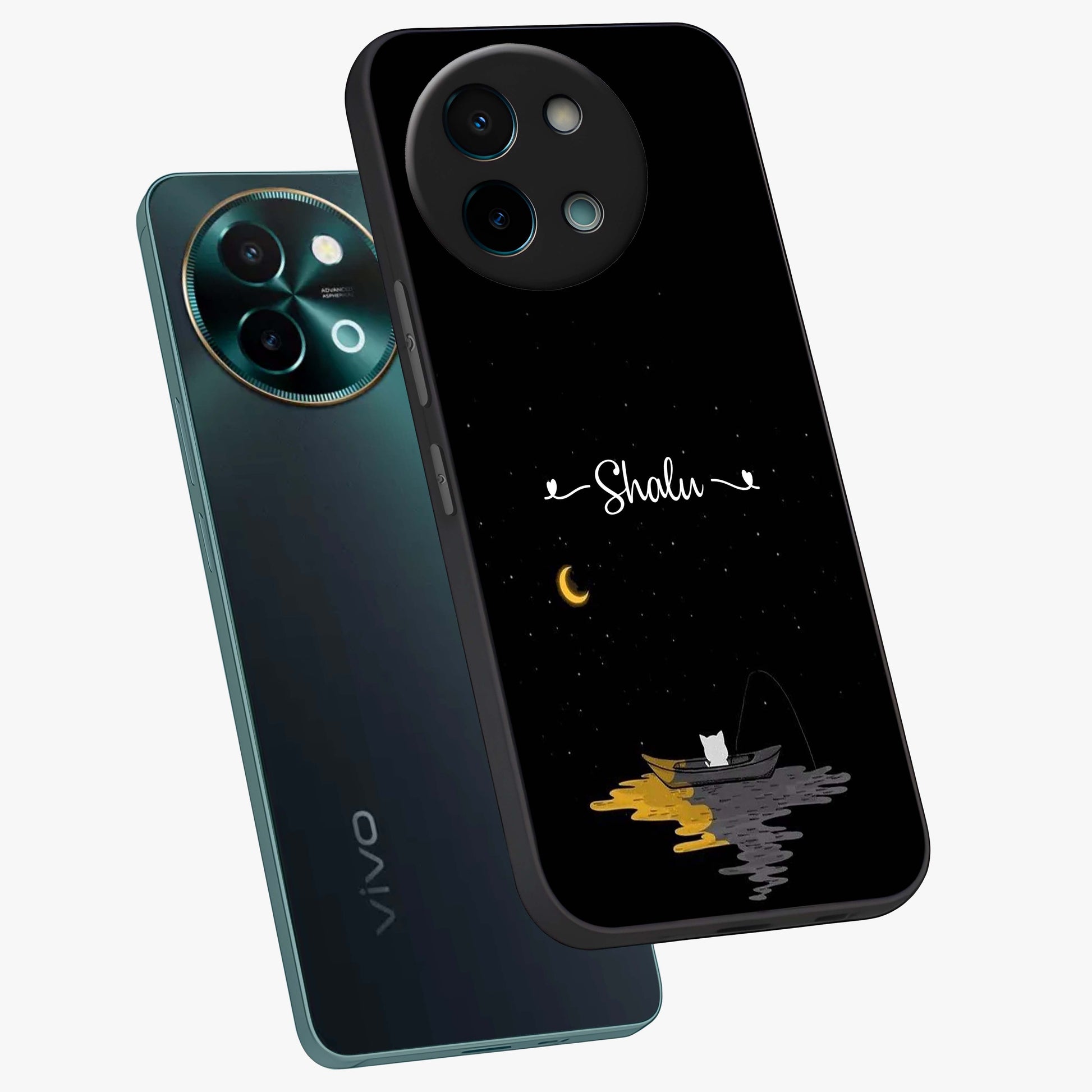 Silent Night Row Glass Case displayed in angled mockup highlighting peaceful evening design with dreamy night aesthetic.