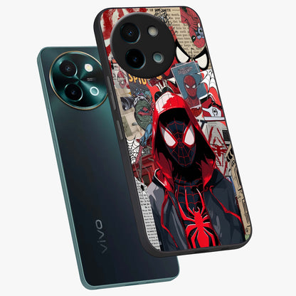Spider Collage Street Glass Case displayed in angled mockup highlighting dynamic street style collage design with comic aesthetic.