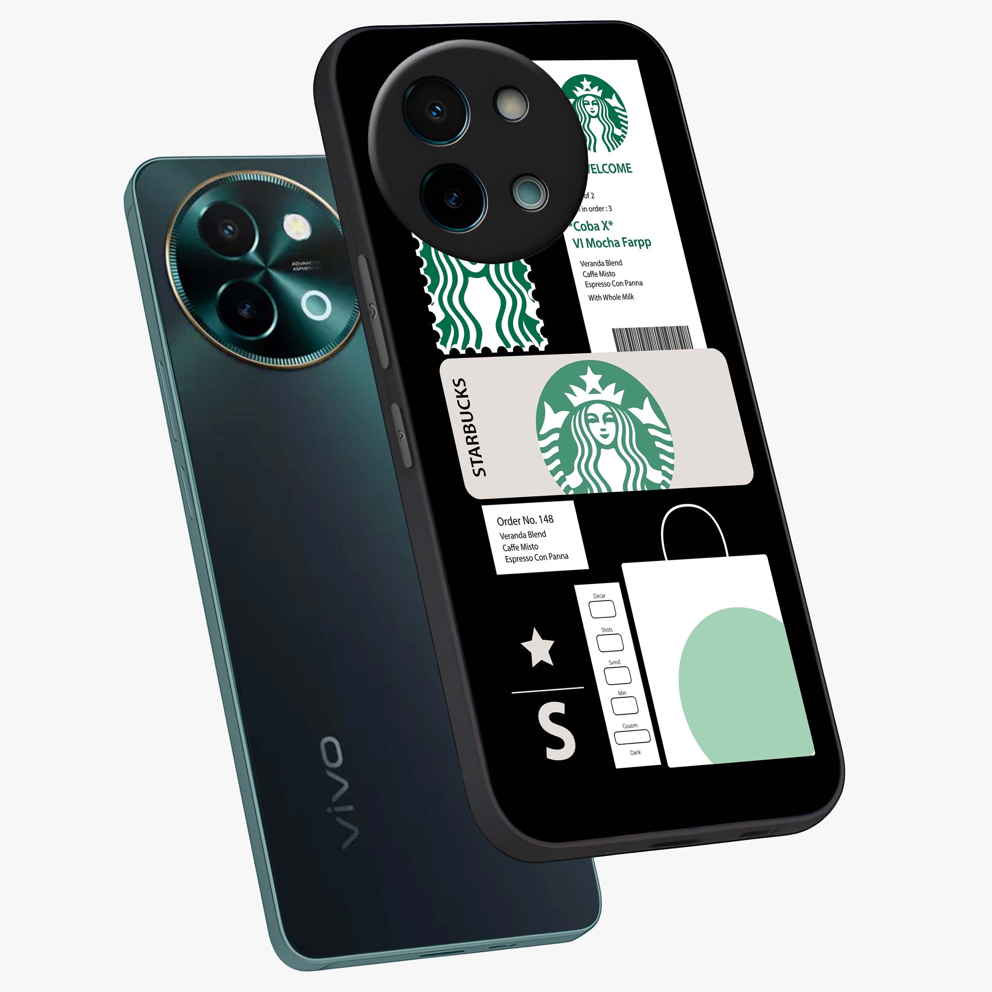 Starbucks Mocha Glass Case displayed in angled mockup highlighting stylish mocha themed design with cozy café aesthetic.