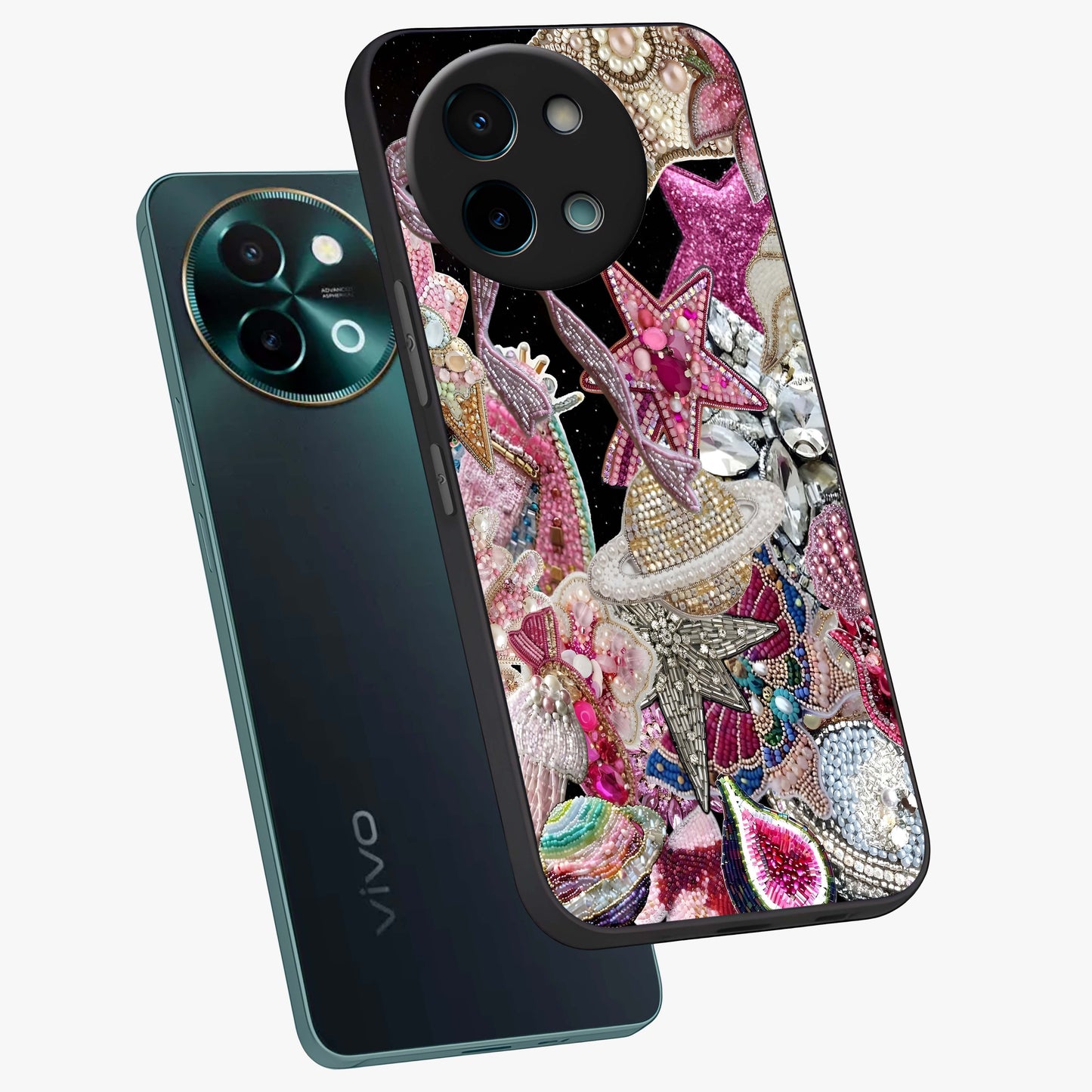 Starlit Jewel Dream Glass Case displayed in angled mockup highlighting glowing celestial jewel design with dreamy aesthetic.