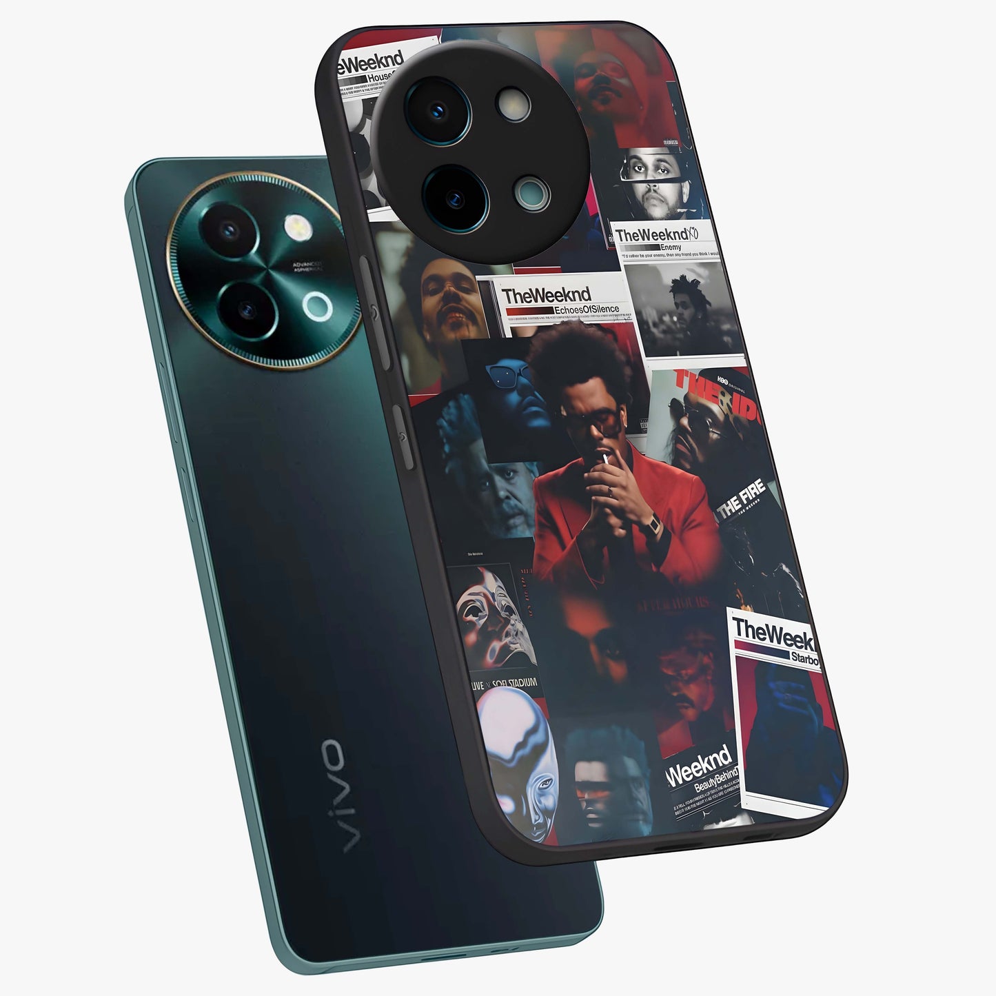 The Weeknd Glass Case displayed in angled mockup highlighting stylish pop culture inspired design with modern aesthetic.
