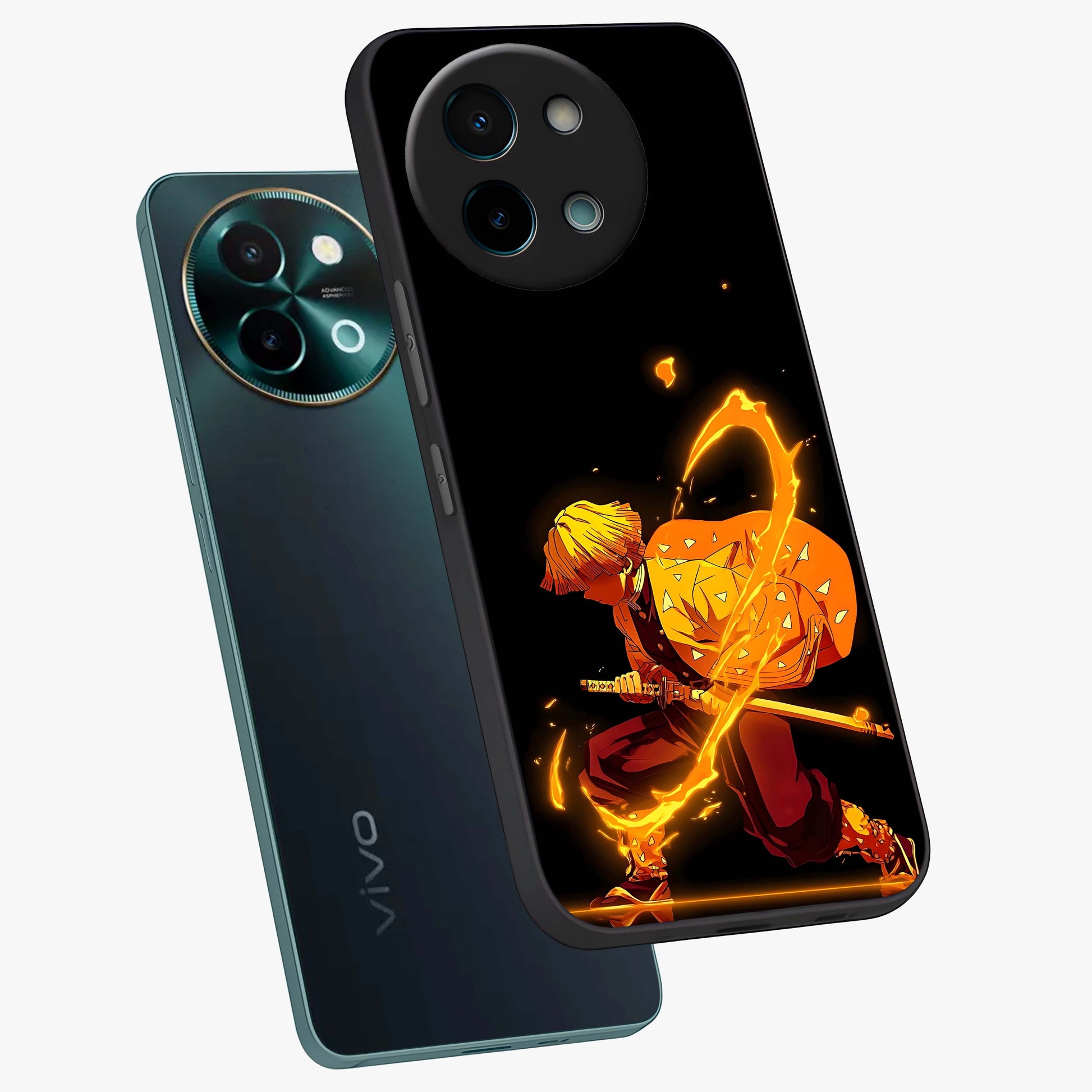 Thunder Flame Execution Glass Case displayed in angled mockup highlighting dramatic fire themed design with intense fantasy aesthetic.