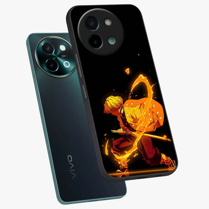Thunder Flame Execution Glass Case displayed in angled mockup highlighting dramatic fire themed design with intense fantasy aesthetic.