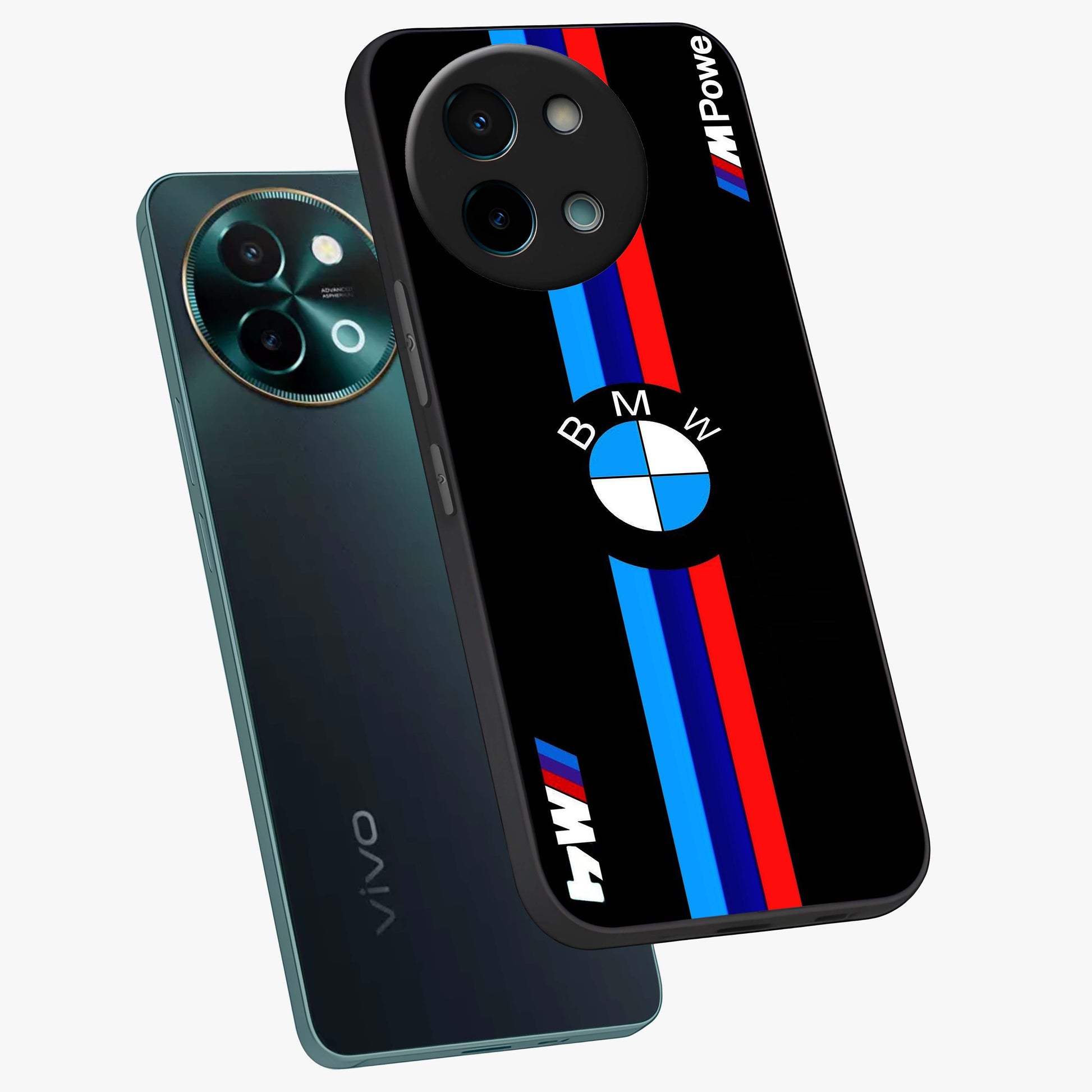Turbo BMW Beast Glass Case displayed in angled mockup highlighting sleek racing car design with bold automotive aesthetic.