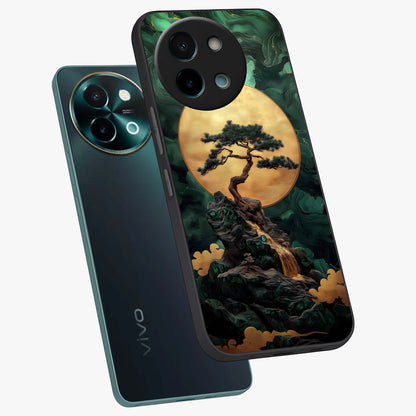 Zen Moon Rise Glass Case displayed in angled mockup highlighting peaceful lunar design with zen aesthetic style.