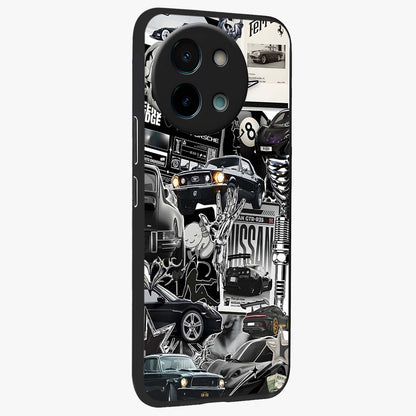 Aesthetic Dark Love Glass Case upright view showcasing dramatic romantic artwork with modern aesthetic style.