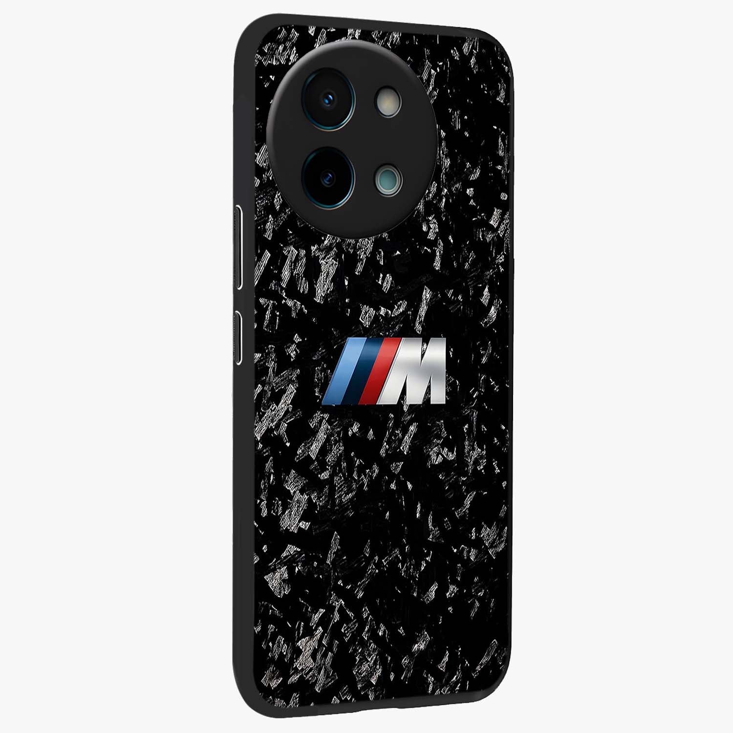 Carbon Speed Mark Glass Case upright view showcasing modern carbon speed graphic with bold automotive theme.
