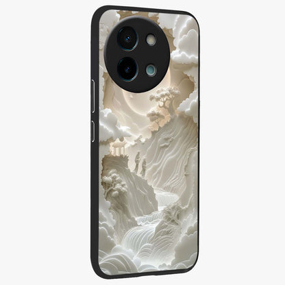 Celestial Origami Glass Case upright view showcasing creative origami artwork with modern celestial style.