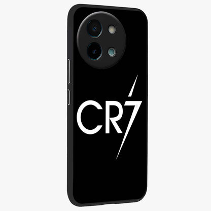 Cr7 Elite Strike Glass Case upright view showcasing energetic football inspired design with modern sports aesthetic.