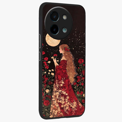Crimson Dreams Glass Case upright view showcasing dreamy red toned artwork with modern aesthetic style.