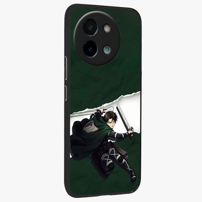 Emerald War Vanguard Glass Case upright view showcasing dramatic warrior artwork with bold fantasy theme.