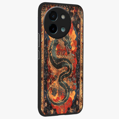 Inferno Dragon Soul Glass Case upright view showcasing intense dragon artwork with fantasy fire theme.