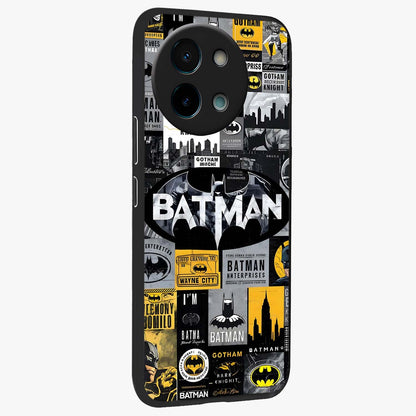 Knight Gotham Rise Glass Case upright view showcasing bold vigilante themed artwork with gothic city vibe.