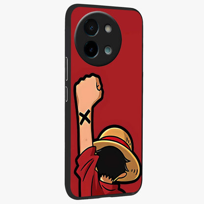 Luffy X Spirit Glass Case upright view showcasing striking anime artwork with adventurous character theme.