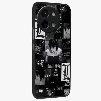Midnight Chaos Mind Glass Case upright view showcasing expressive abstract artwork with bold dark theme.