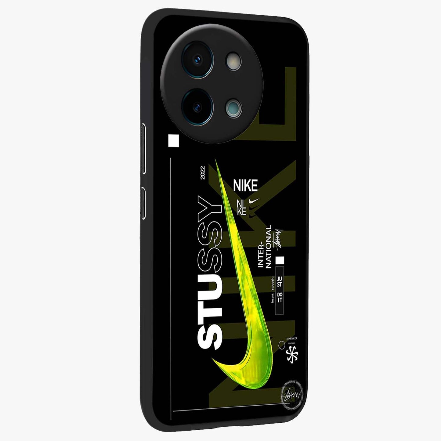 Neon Street Edition Glass Case upright view showcasing colorful neon artwork with modern street culture theme.