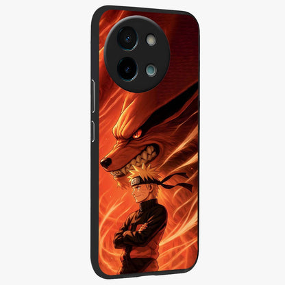 Nine Tails Legacy Glass Case upright view showcasing dramatic nine-tails artwork with intense anime themed design.