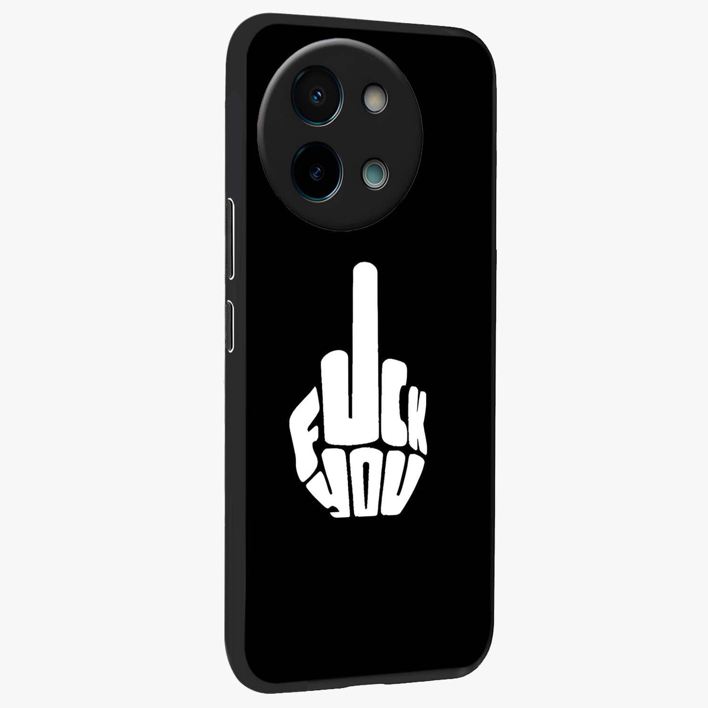 Rebel Mode On Glass Case upright view showcasing striking statement artwork with bold rebellious theme.