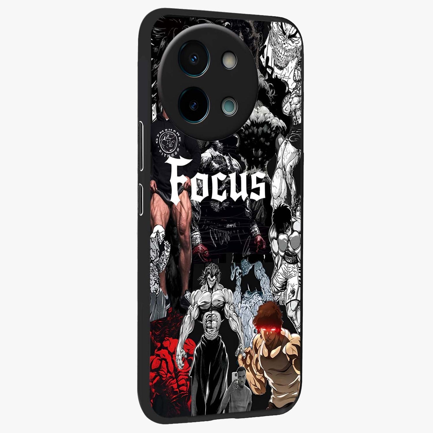 Relentless Power Focus Glass Case upright view showcasing strong inspirational artwork with powerful focus theme.