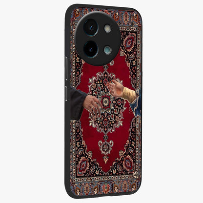 Royal Touch Reach Glass Case upright view showcasing stylish royal inspired artwork with graceful theme.