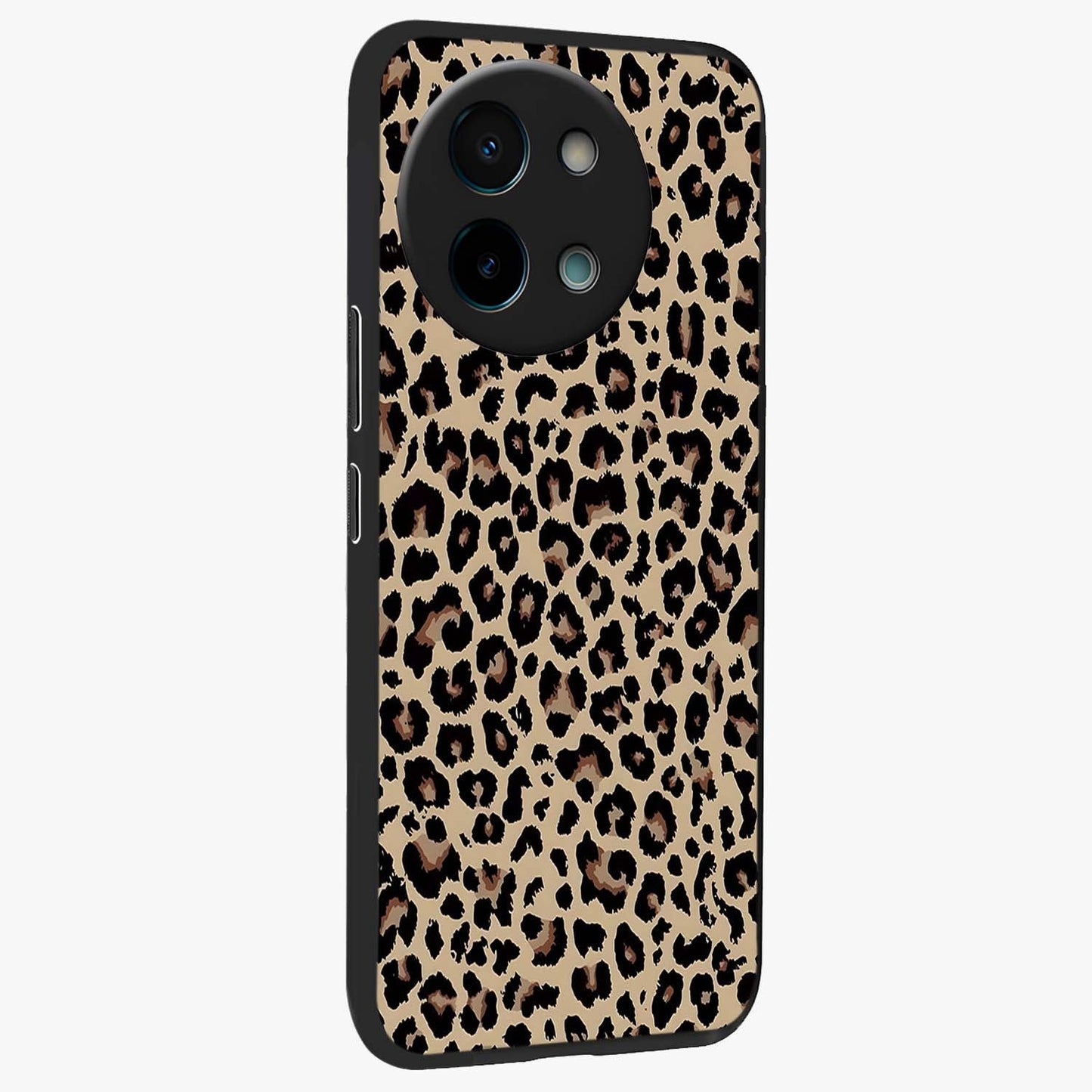 Savage Chic Pattern Glass Case upright view showcasing trendy decorative artwork with edgy fashion theme.