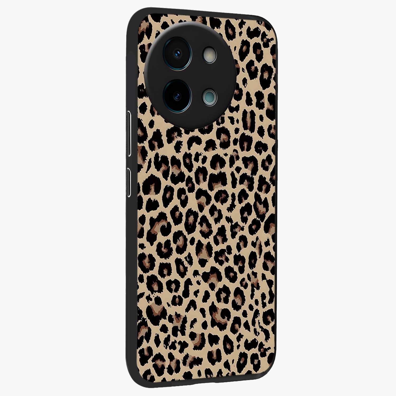 Savage Chic Pattern Glass Case upright view showcasing trendy decorative artwork with edgy fashion theme.