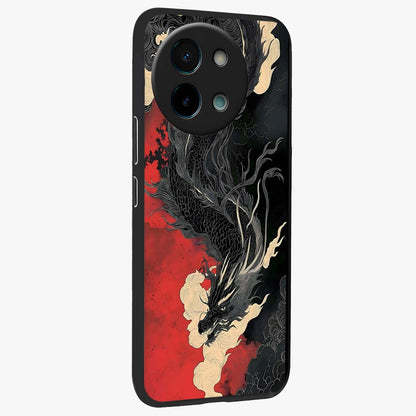 Shadow Dragon Fury Glass Case upright view showcasing intense dragon artwork with dramatic shadow theme.