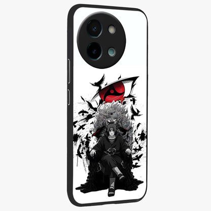 Uchiha Shadow Throne Glass Case upright view showcasing magical underwater galaxy artwork with vibrant cosmic theme.