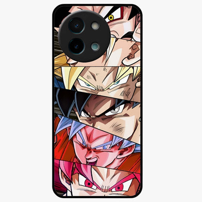 Anime Character Glass Case showing flat back view with vibrant anime artwork and glossy glass finish.