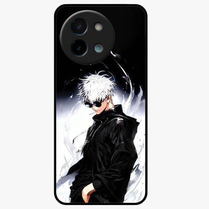 Limitless Shadow King Glass Case showing flat back view with powerful shadow warrior artwork and glossy glass finish.