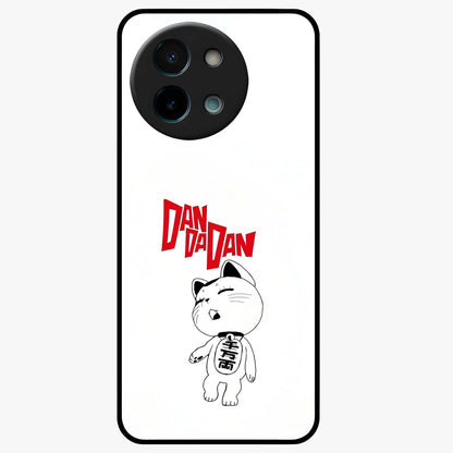 Playful Spirit Charm Glass Case showing flat back view with cheerful charm themed artwork and glossy glass finish.