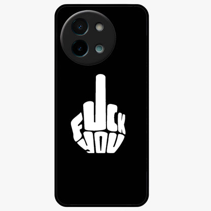 Rebel Mode On Glass Case showing flat back view with bold rebellious typography artwork and glossy glass finish.